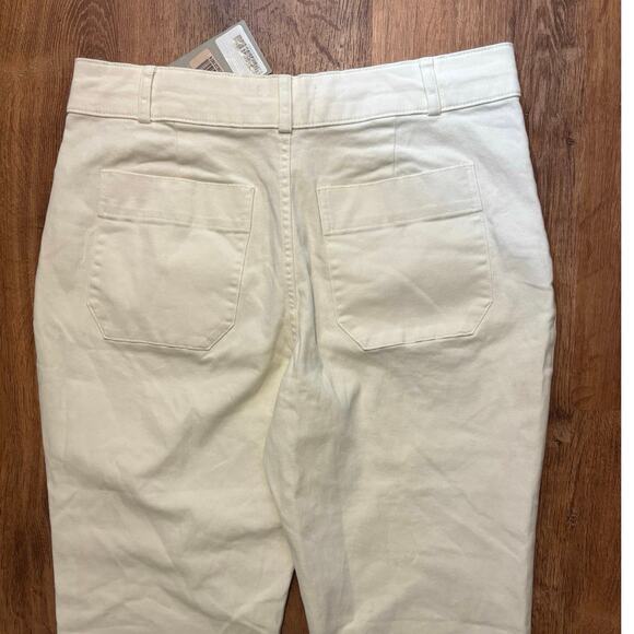 NWT Everlane The Organic Cotton Straight Leg Crop Pant In Bone Size 16 - Picture 9 of 9
